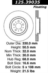 Centric Premium High Carbon Brake Rotor thumbnail 2