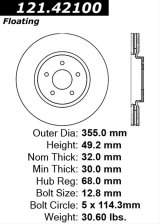 Centric Nissan/Infiniti Front Rotor thumbnail 2