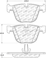 StopTech Street Touring 06-09 BMW M5 E60 / 07-09 M6 E63/E63 Rear Brake Pads thumbnail 1