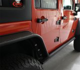 Fishbone Offroad 07-18 Jeep Wrangler JK 4 Door Rubicon Steel Rock Slider - Black Textured Powdercoat thumbnail 2