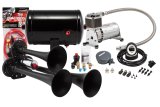 Kleinn Triple Black Horn Kit w/ 130 PSI Air Compressor / 1.0 gal Air Tank thumbnail 1