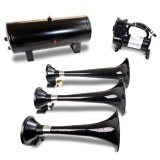 Kleinn Triple Black Horn Kit w/150 PSI Waterproof 3.0 gal Air Tank thumbnail 3
