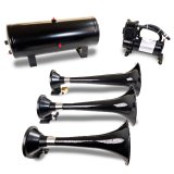 Kleinn Triple Black Horn Kit w/150 PSI Waterproof 3.0 gal Air Tank thumbnail 4