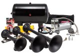 Kleinn Triple Black Horn Kit w/ 150 PSI Waterproof 5.0 gal Air Tank thumbnail 1