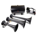 Kleinn Triple Black Horn Kit w/ 150 PSI Waterproof 5.0 gal Air Tank thumbnail 3