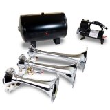 Kleinn Triple Chrome Horn Kit w/150 PSI Waterproof 3.0 gal Air Tank thumbnail 2