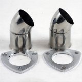 Granatelli 3.0in 304SS Turn Down w/3-Bolt Flange & Gaskets (Pair) thumbnail 1