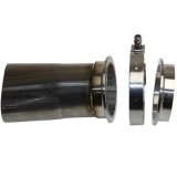 Granatelli 3in Round to 3in Oval Exhaust Pipe Adapter w/V-Band Connection thumbnail 2