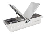 Tradesman Aluminum Gull Wing Cross Bed Truck Tool Box w/Push Button (70in.) - Brite thumbnail 2