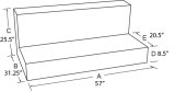 Tradesman Aluminum Twin L-Shape Liquid Storage Tank (96 Gallon Capacity) - Brite thumbnail 2