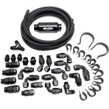 Snow Performance 10AN Braided Stainless Fuel Line Kit - Black Line thumbnail 1