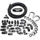 Snow Performance 10AN Braided Stainless Fuel Line Kit - Black Line thumbnail 2