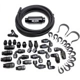 Snow Performance 10AN Braided Stainless Fuel Line Kit - Black Line thumbnail 4