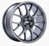 BBS CH-R 19x8 5x114.3 ET38 Satin Titanium Polished Rim Protector Wheel -82mm PFS/Clip Required thumbnail 3