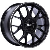 BBS CH-R 18x8.5 5x112 ET47 Satin Black Polished Rim Protector Wheel -82mm PFS/Clip Required thumbnail 1