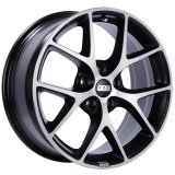 BBS SR 17x7.5 5x100 ET48 Satin Black Diamond Cut Face Wheel -70mm PFS/Clip Required thumbnail 1