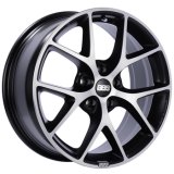 BBS SR 17x7.5 5x100 ET48 Satin Black Diamond Cut Face Wheel -70mm PFS/Clip Required thumbnail 2