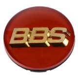 BBS Center Cap - 70mm Red w/ Gold 3D Logo (4-tab) thumbnail 1