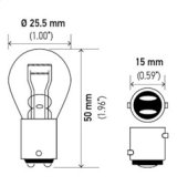 Hella Bulb 2057 12V 27/7W BAY15d S8 thumbnail 7