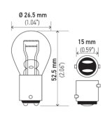Hella Bulb 7225 12V 21/4W BAZ15d S8 thumbnail 7