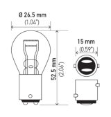 Hella Bulb 7225 12V 21/4W BAZ15d S8 thumbnail 9