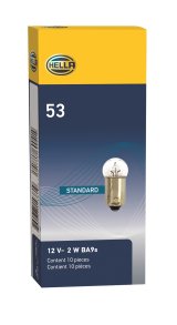 Hella Bulb 53 12V 2W 1CP BA9s G3.5 thumbnail 1