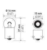 Hella Bulb 53 12V 2W 1CP BA9s G3.5 thumbnail 9