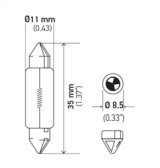 Hella Bulb 6461 12V 10W SV8.5-8 thumbnail 4