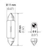 Hella Bulb 6428 12V 3W SV7-8 T2.25 8x28mm thumbnail 7