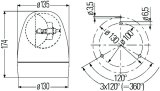 Hella Rotating Beacon H12V Yellow Mg12 2Rl thumbnail 5