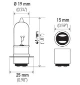 Hella Bulb 3625 6V 25/25W Px15D T6 thumbnail 7