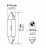 Hella Bulb 3175 12V 10W Sv858 T325 10X31 Sb thumbnail 5