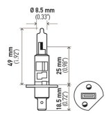 Hella Bulb H1 12V 55W P145S T25 +50 thumbnail 2