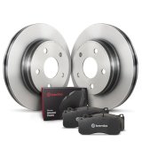 Brembo OE 02-05 Jaguar X-Type Rear Disc Brake Kit (2x bre08.9734.11, 1x breP24059) thumbnail 1