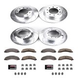 PowerStop Z36 Truck and Tow Brake Upgrade Kits K5568-36 Pads Rotors, Tow, Cross-Drilled/Slotted Surface, Iron, Zinc Plated, 15.350 in./15.350 in. Diameter, Carbon Fiber Ceramic Pads, Kit thumbnail 4