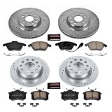 PowerStop Z23 Evolution Sport Brake Upgrade Kits for 2013-2017 BEETLE, 2013-2018 JETTA - K7530 Pads and Rotors, Sport, Cross-Drilled/Slotted Surface, Iron, Zinc Plated, 12.280 in./9.960 in. Diameter, Carbon Fiber Ceramic Pads, Kit thumbnail 8
