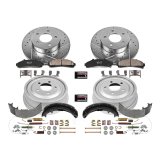 PowerStop Z23 Evolution Sport Disc and Drum Brake Upgrade Kits for 1998-2002 B3000, B4000, RANGER - K15004DK Kits, Cross-drilled/Slotted, 11.22 in. Front, Zinc Plated, Carbon Fiber Ceramic Pads, 10.000 in. Rear, Ford, Mazda, Kit thumbnail 4