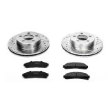 PowerStop Z23 Evolution Sport Disc and Drum Brake Upgrade Kits for 1998-2002 B3000, B4000, RANGER - K15004DK Kits, Cross-drilled/Slotted, 11.22 in. Front, Zinc Plated, Carbon Fiber Ceramic Pads, 10.000 in. Rear, Ford, Mazda, Kit thumbnail 7