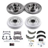 PowerStop Z26 Street Warrior Brake Upgrade Kits K15044DK-26 Rotor and Pad Combo, Warrior, Front/Rear, Cross-drilled/Slotted Rotors, Zinc Dichromate Plated, Carbon Ceramic Pads, GM, Kit thumbnail 2