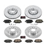 PowerStop Z23 Evolution Sport Brake Upgrade Kits for 2016-2020 500X, 2015-2023 RENEGADE - K7300 Pads and Rotors, Sport, Cross-Drilled/Slotted Surface, Iron, Zinc Plated, 12.010 in./10.940 in. Diameter, Carbon Fiber Ceramic Pads, Kit thumbnail 2