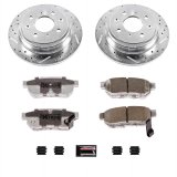 Power Stop 99-00 Honda Civic Front & Rear Z26 Street Warrior Brake Kit w/Calipers (1x psbKC408-26, 1x psbKC690-26) thumbnail 4