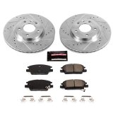 PowerStop Z23 Evolution Sport Brake Upgrade Kits with Calipers KC7400 Disc Kits, Kits, Front, Cross-drilled/Slotted Rotors, 1-piston Red Calipers, Buick, Chevrolet, GMC, Kit thumbnail 8