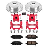 PowerStop Z23 Evolution Sport Brake Upgrade Kits with Calipers KC2427A Disc Kits, Kits, Rear, Cross-drilled/Slotted Rotors, 1-piston Red Calipers, for Infiniti, for Nissan, Kit thumbnail 2