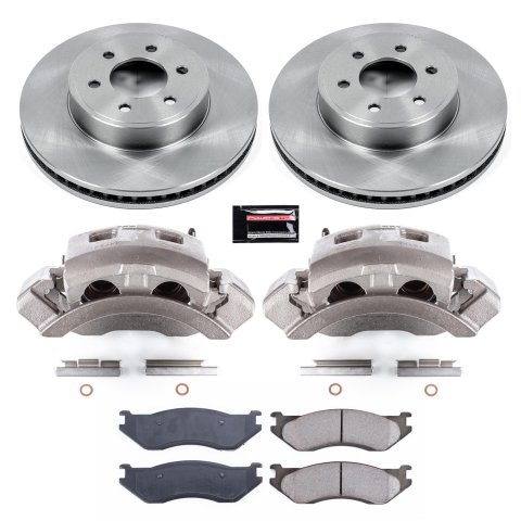Power Stop 2003 Dodge Durango Front Autospecialty Kit w/Cals (1x psbL4876, 1x psbL4877, 2x psbAR8755, 1x psb16-966)