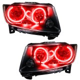 Oracle 11-13 Jeep Grand Cherokee Pre-Assembled Halo Headlights (Non HID) Chrome - Red thumbnail 1