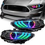 Oracle Lighting 18-23 Ford Mustang Dynamic ColorSHIFT LED Headlights - Black Series thumbnail 2