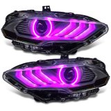 Oracle Lighting 18-23 Ford Mustang Dynamic ColorSHIFT LED Headlights - Black Series thumbnail 9