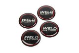 Weld Racing Replacement Center Cap Emblems 601-3010 Emblem, Forged Alloy Logo, 2 in. Diameter, Black/Silver/Red, Set of 4 thumbnail 3