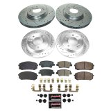PowerStop Z23 Evolution Sport Brake Upgrade Kits K9235 Rotor and Pad Combos, Upgrade, Cross-drilled/Slotted Rotors, Carbon Fiber Ceramic Pads, Front and Rear, for Hyundai, Kit thumbnail 7