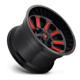 Fuel Off-Road Hardline D621 Series Gloss Black Wheels with Candy Red Accents 20x9 Wheel, Hardline, 20 x 9, Black, Accents, 5 x 127mm Bolt Pattern, +20mm Offset, 5.790 in. Backspace, Each thumbnail 3